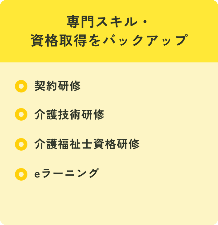 専門スキル・資格取得をバックアップ